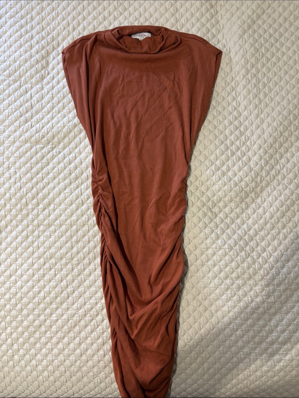 Michael Stars Rust Ruched Maxi Skirt